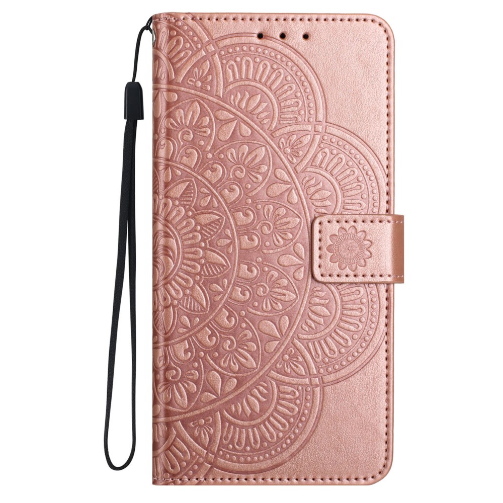 Samsung Galaxy A16 / A26 5G Fodral Mandala Läder Roséguld