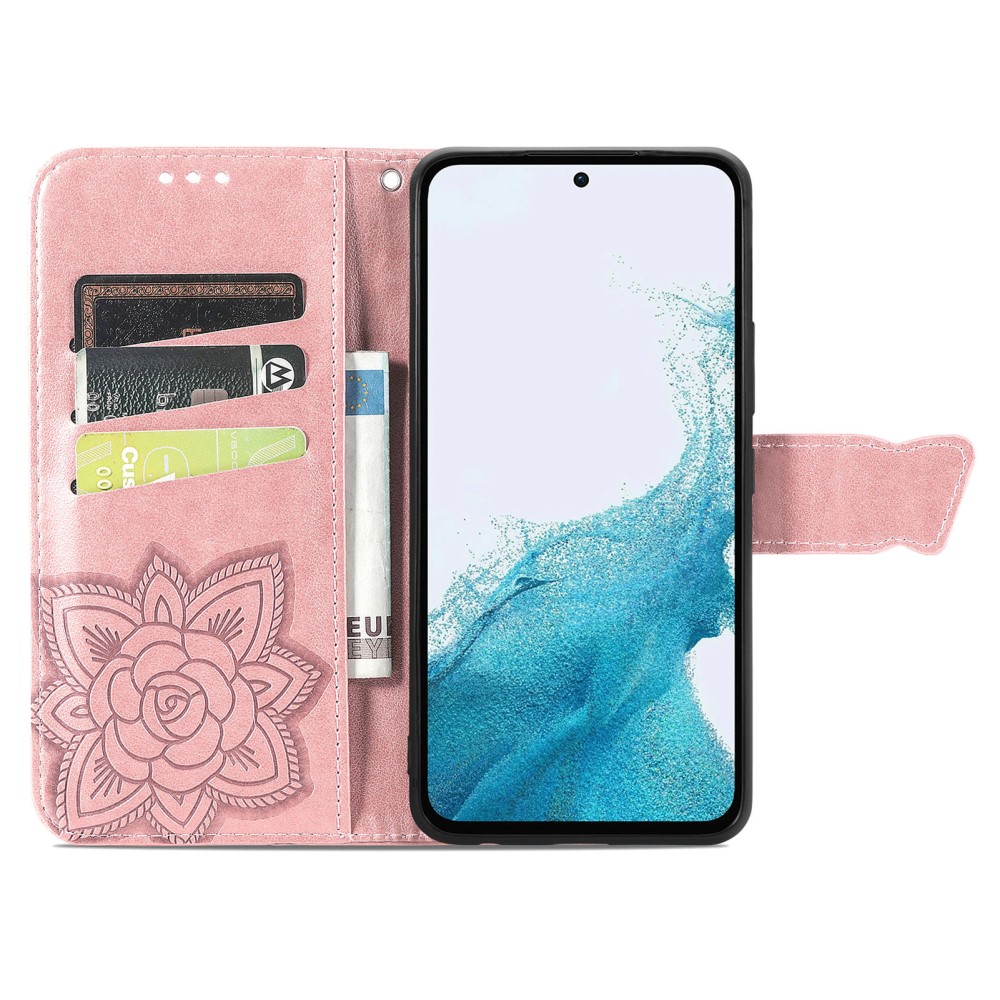 Samsung Galaxy A36 5G / A56 5G Fodral Fjäril Tryck Roséguld