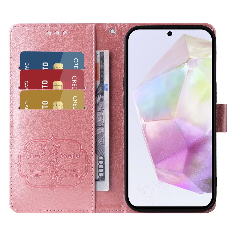 Samsung Galaxy A36 5G/A56 5G Fodral Med Blommigt Tryck Rosa