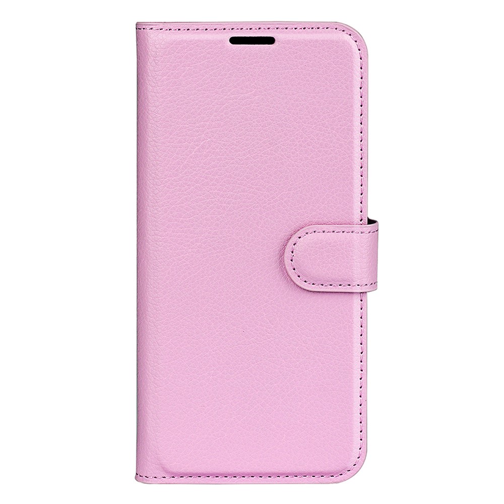 Samsung Galaxy S25 Plus Fodral Litchi Läder Ljus Rosa