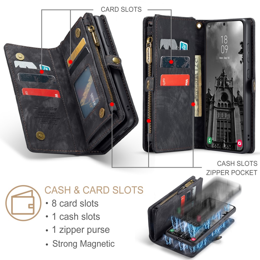 CASEME Galaxy S25 Plus 2in1 Fodral/Skal Multifunktionell Svart