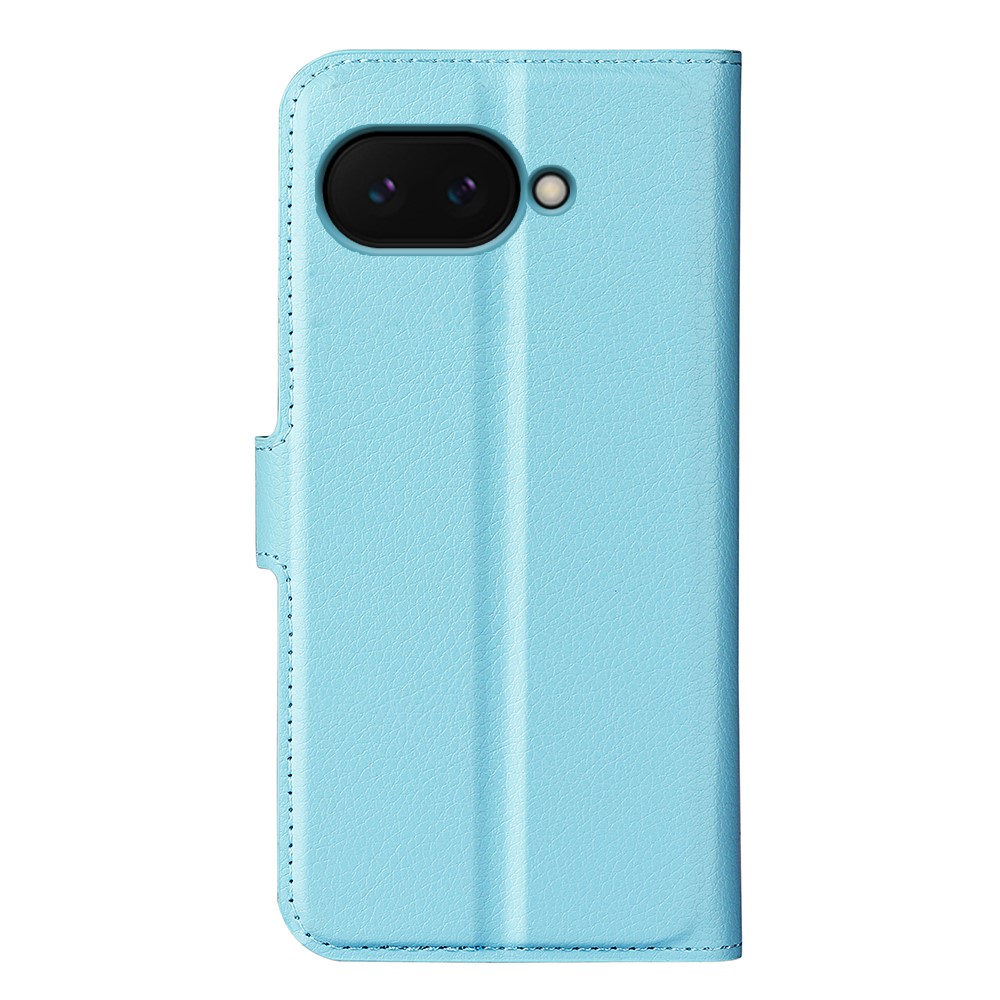 Google Pixel 9a Fodral Litchi Läder Blå
