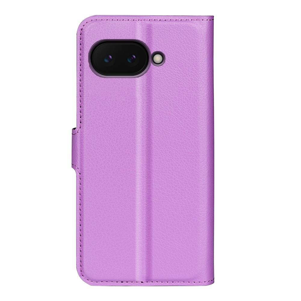 Google Pixel 9a Fodral Litchi Läder Lila