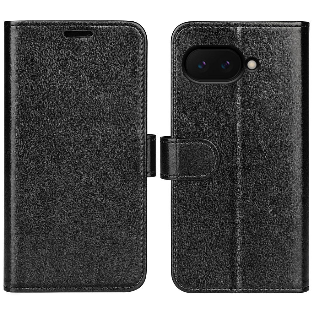 Google Pixel 9a Fodral Crazy Horse Läder Svart