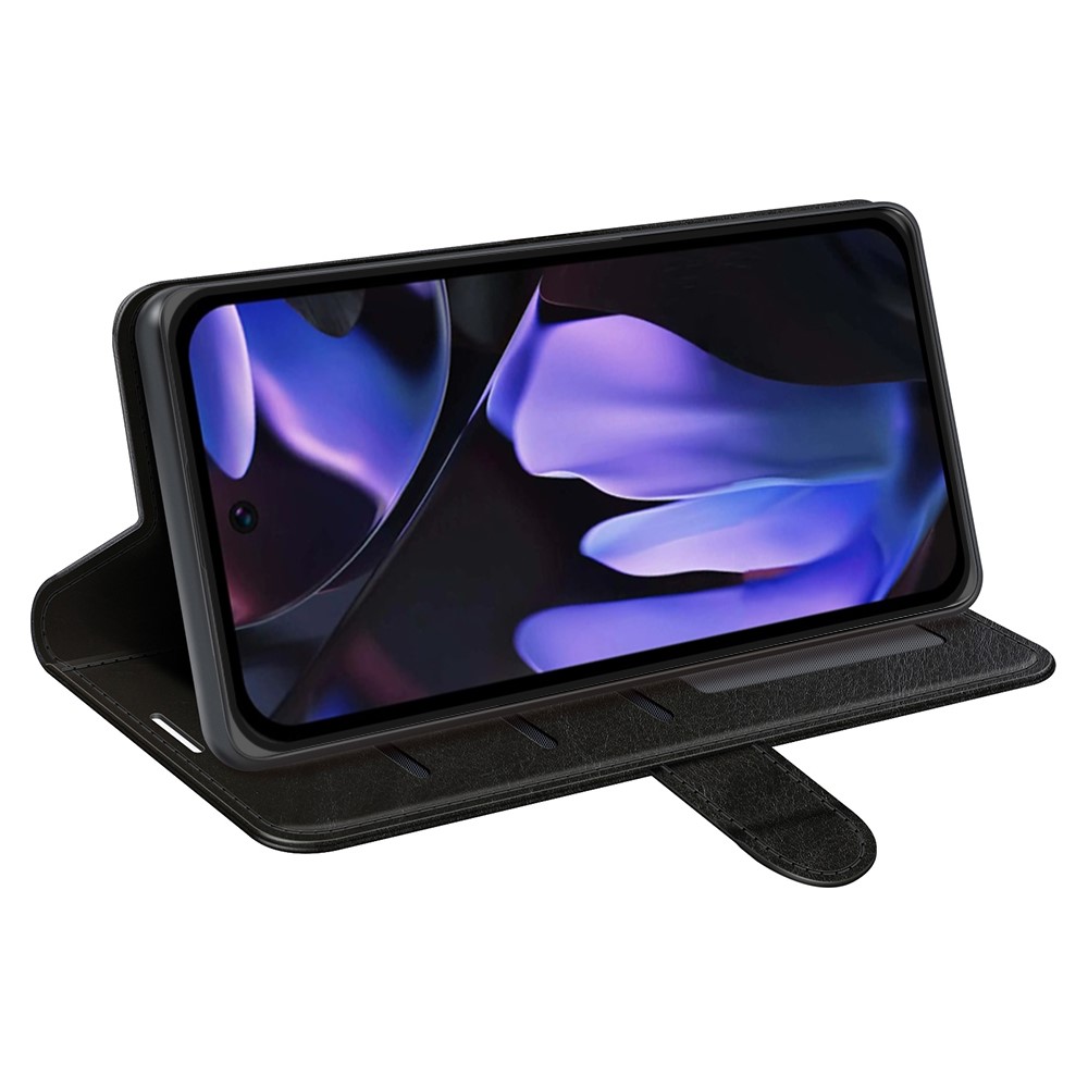 Google Pixel 9a Fodral Crazy Horse Läder Svart