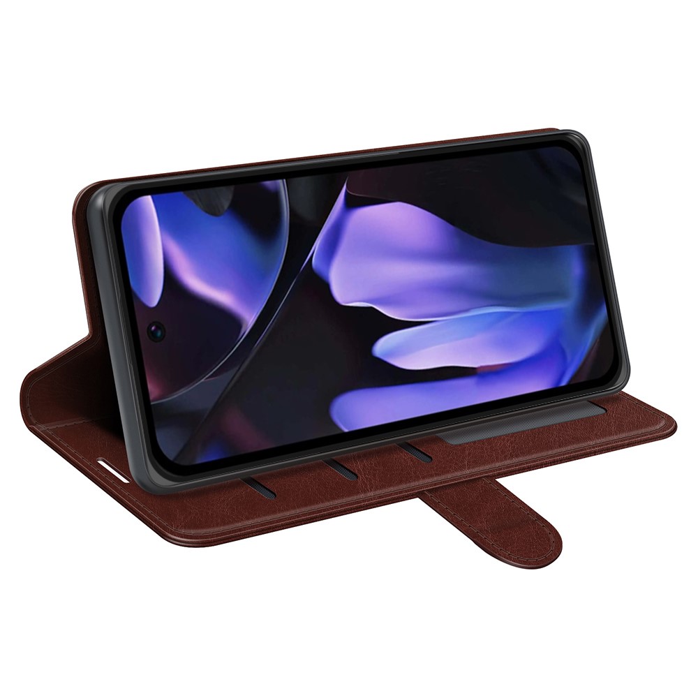Google Pixel 9a Fodral Crazy Horse Läder Brun