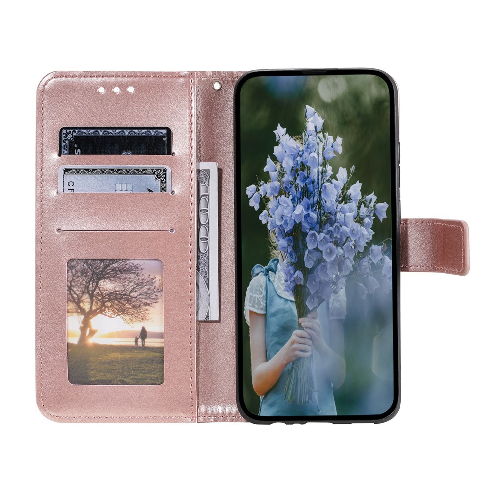 Google Pixel 9a Fodral Mandala Läder Roséguld