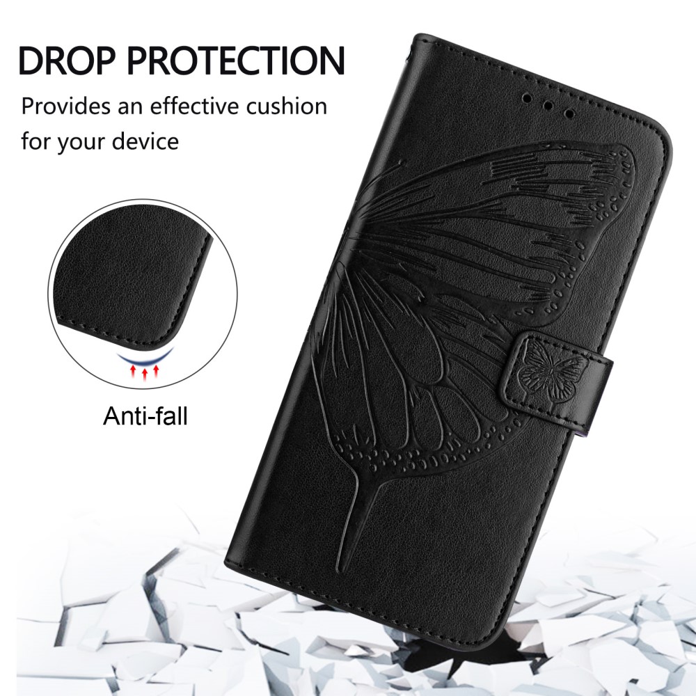 Google Pixel 9a Fodral Fjäril Tryck Svart