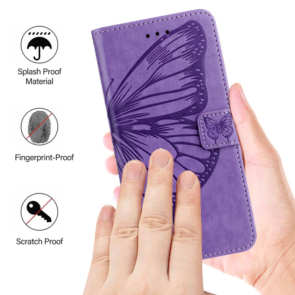 Google Pixel 9a Fodral Fjäril Tryck Lila