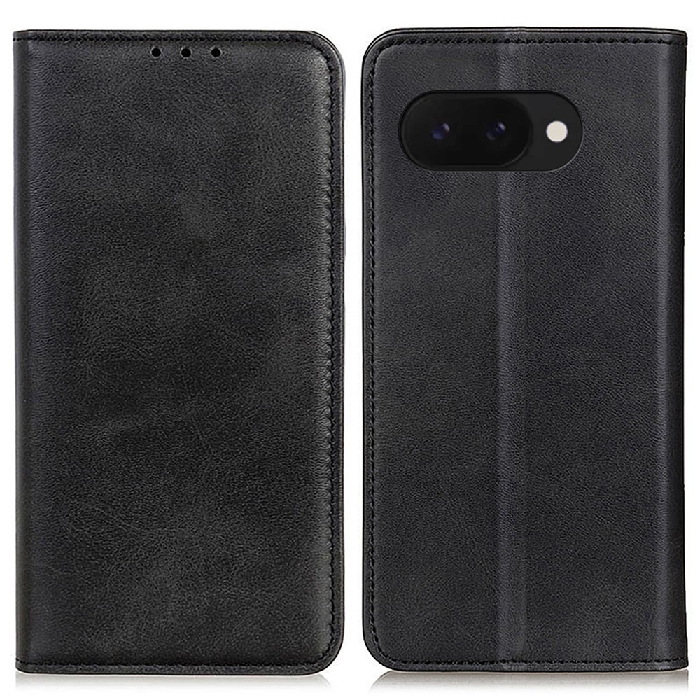 Google Pixel 9a Fodral Flip Split Läder Svart