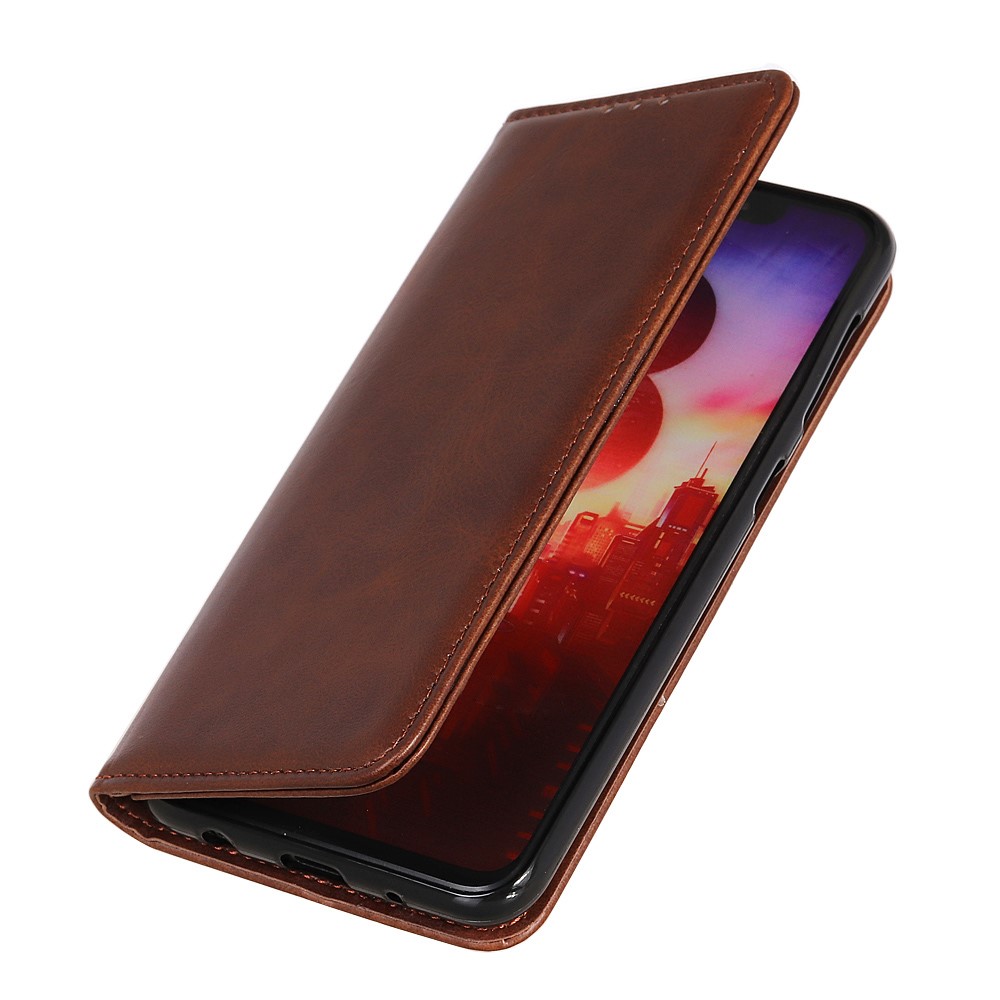 Google Pixel 9a Fodral Flip Split Läder Brun