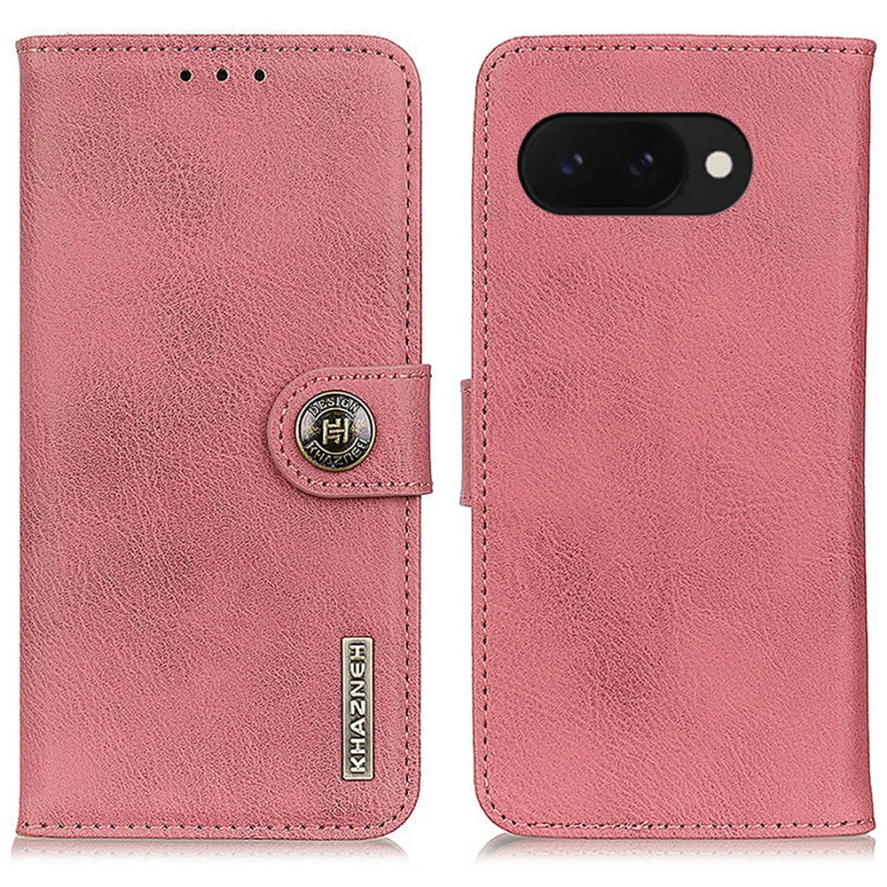 KHAZNEH Google Pixel 9a Fodral Läder Rosa