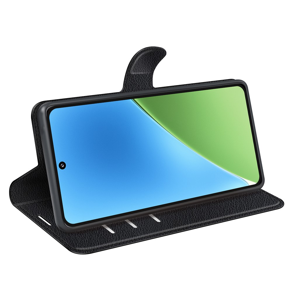 Xiaomi 15 Fodral Litchi Läder Svart