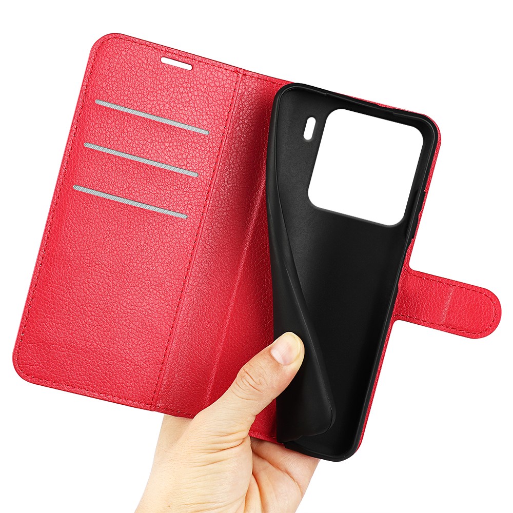 Xiaomi 15 Fodral Litchi Läder Röd