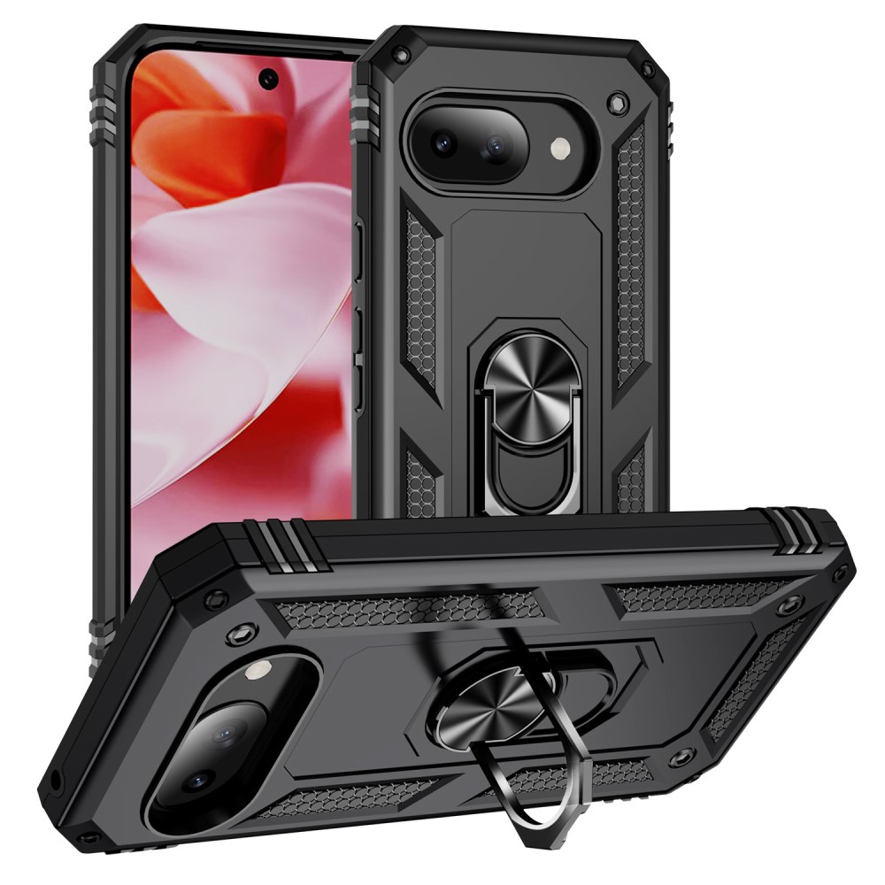 Google Pixel 9a Skal Shockproof Hybrid Ring Svart