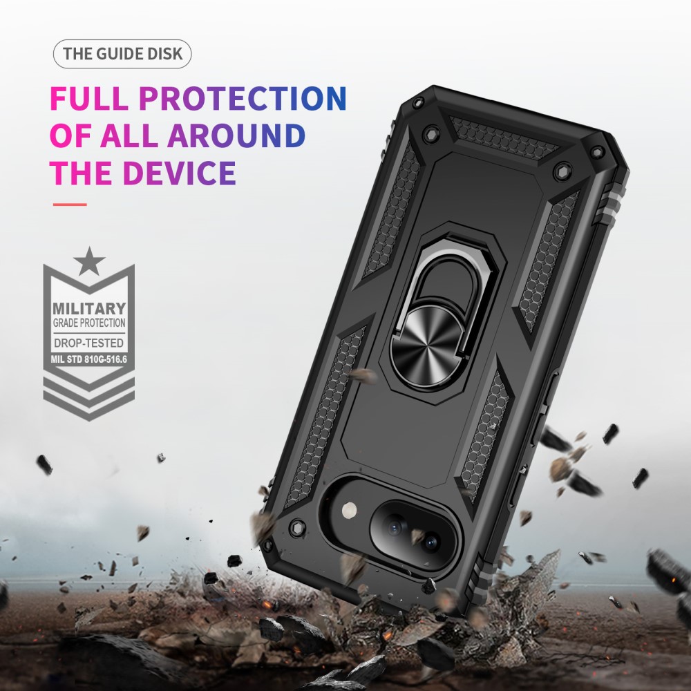 Google Pixel 9a Skal Shockproof Hybrid Ring Svart