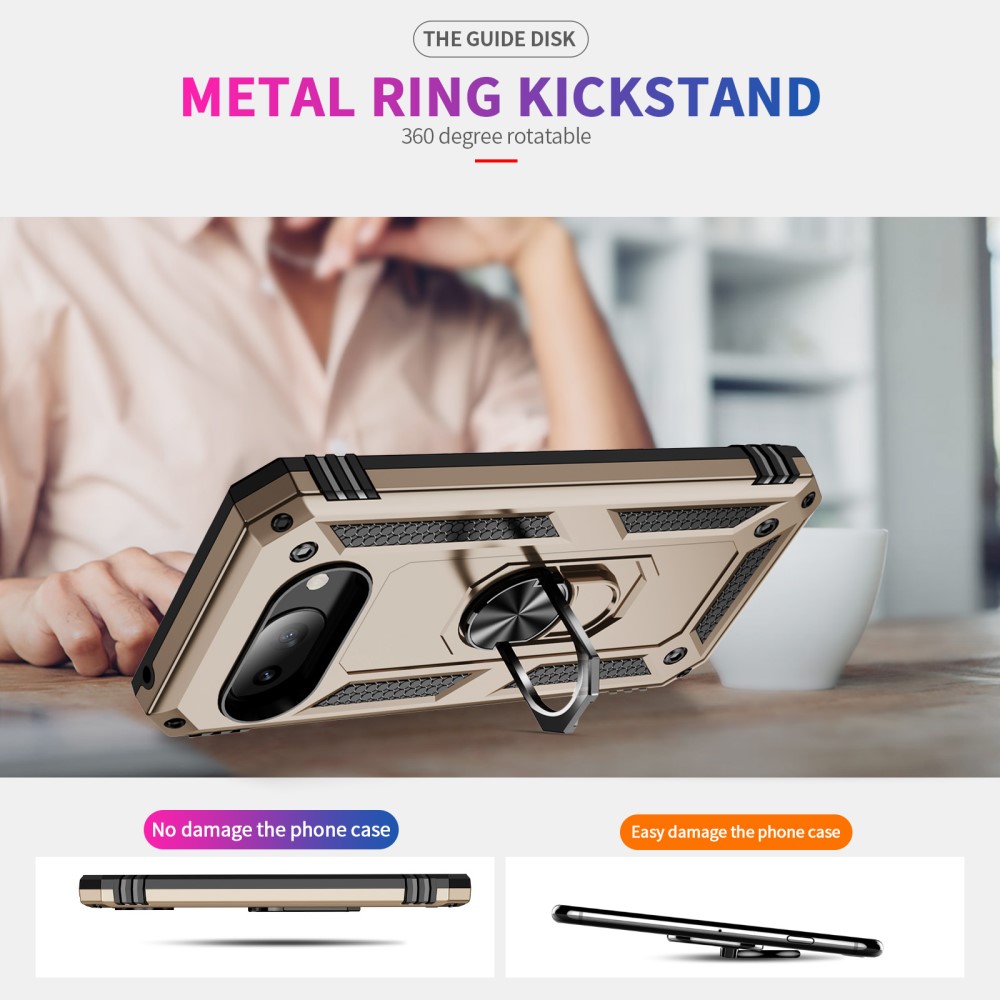 Google Pixel 9a Skal Shockproof Hybrid Ring Guld