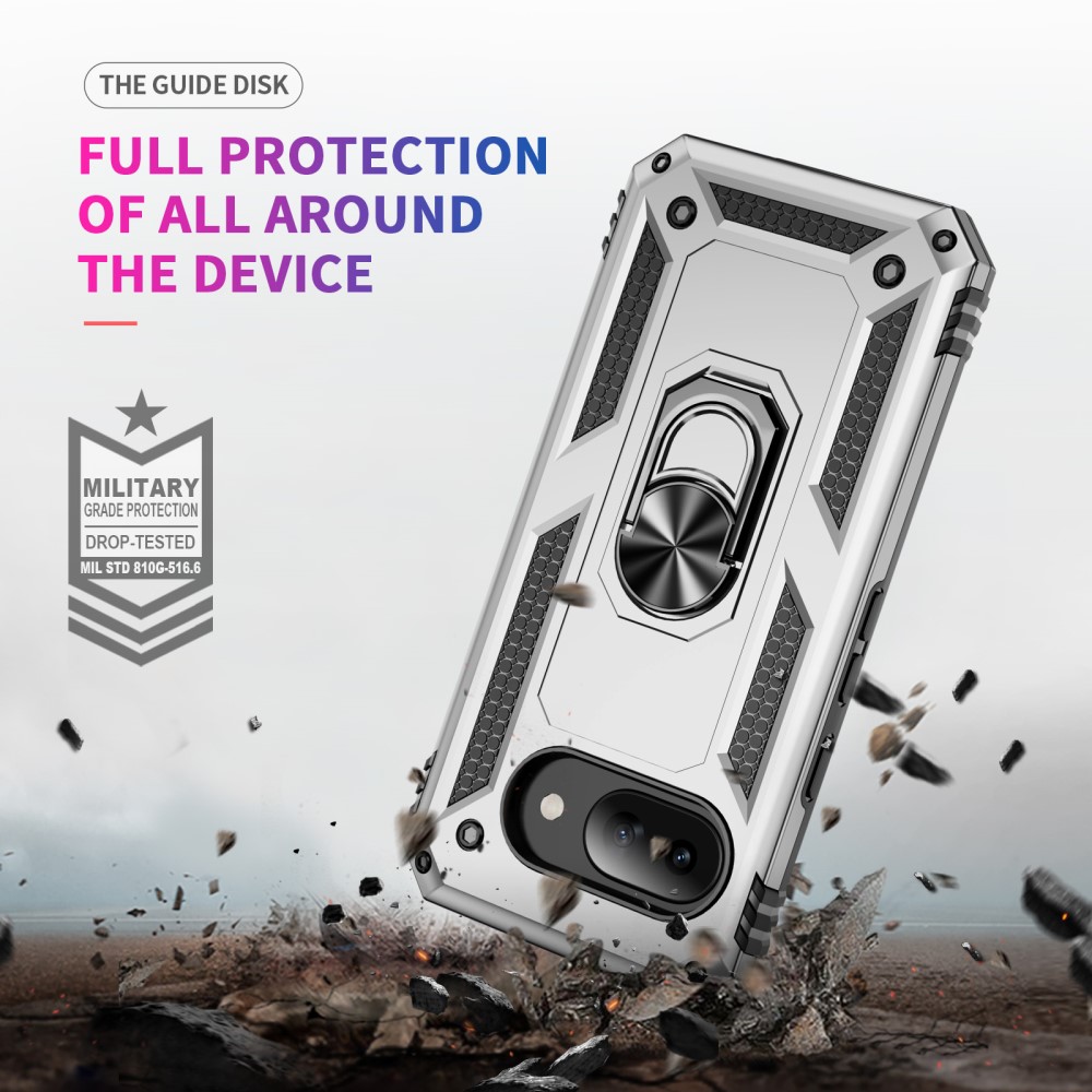 Google Pixel 9a Skal Shockproof Hybrid Ring Silver