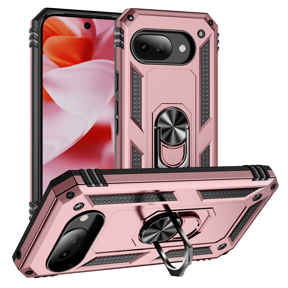 Google Pixel 9a Skal Shockproof Hybrid Ring Roséguld