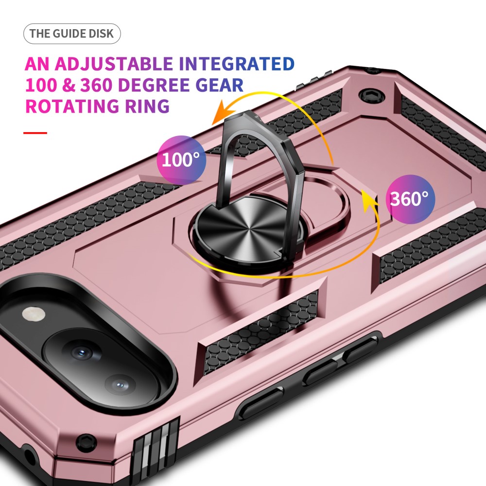 Google Pixel 9a Skal Shockproof Hybrid Ring Roséguld