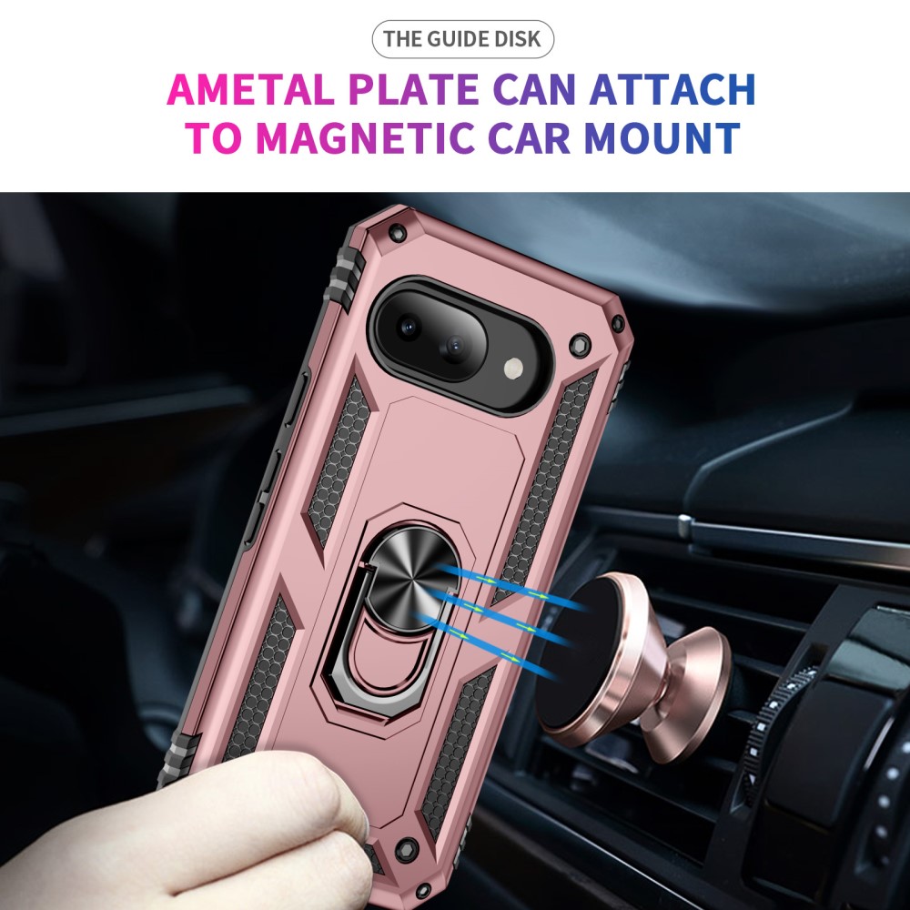 Google Pixel 9a Skal Shockproof Hybrid Ring Roséguld