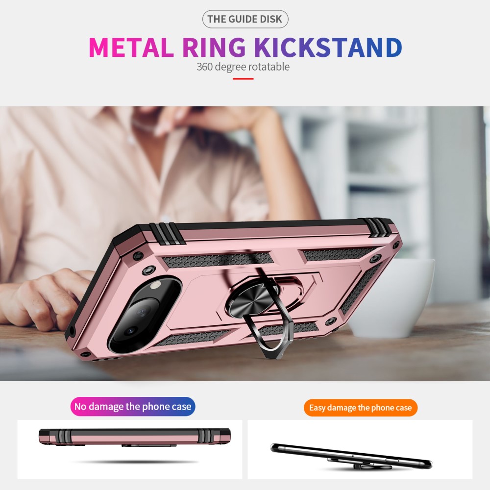 Google Pixel 9a Skal Shockproof Hybrid Ring Roséguld