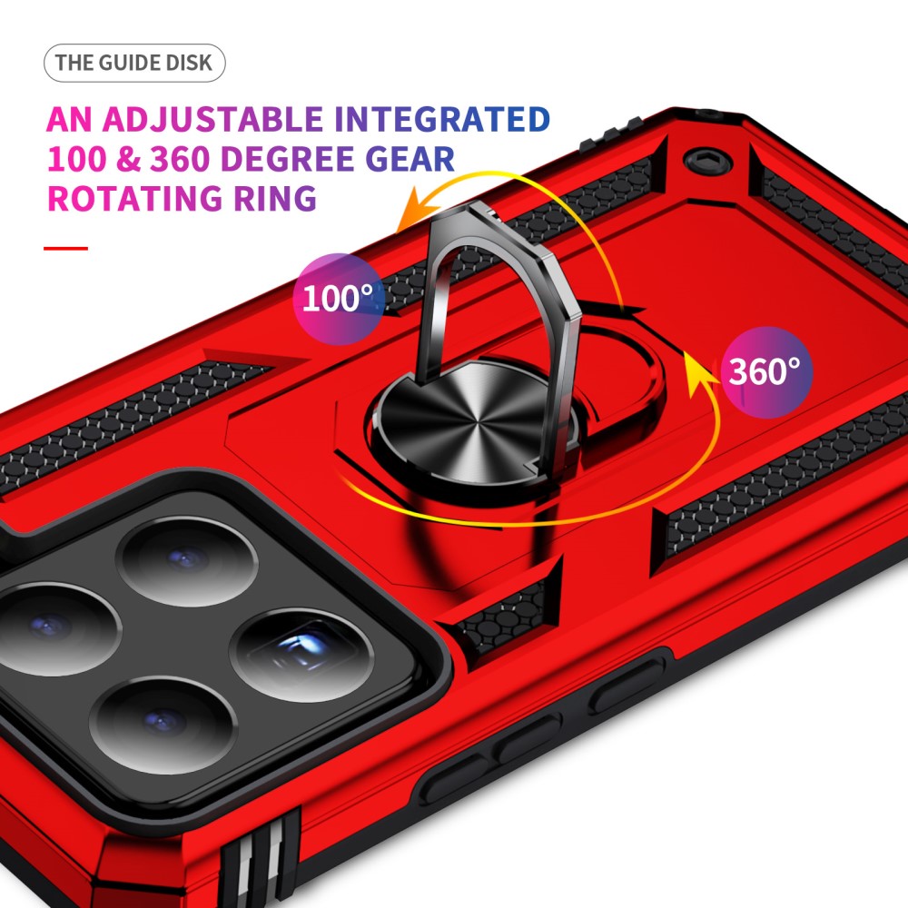 Xiaomi 15 Skal Shockproof Hybrid Ring Röd