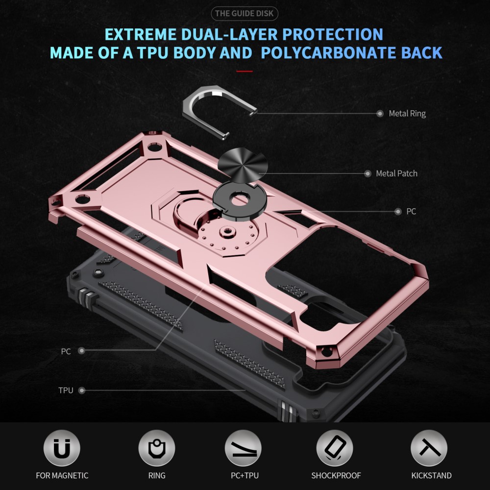 Xiaomi 15 Skal Shockproof Hybrid Ring Roséguld