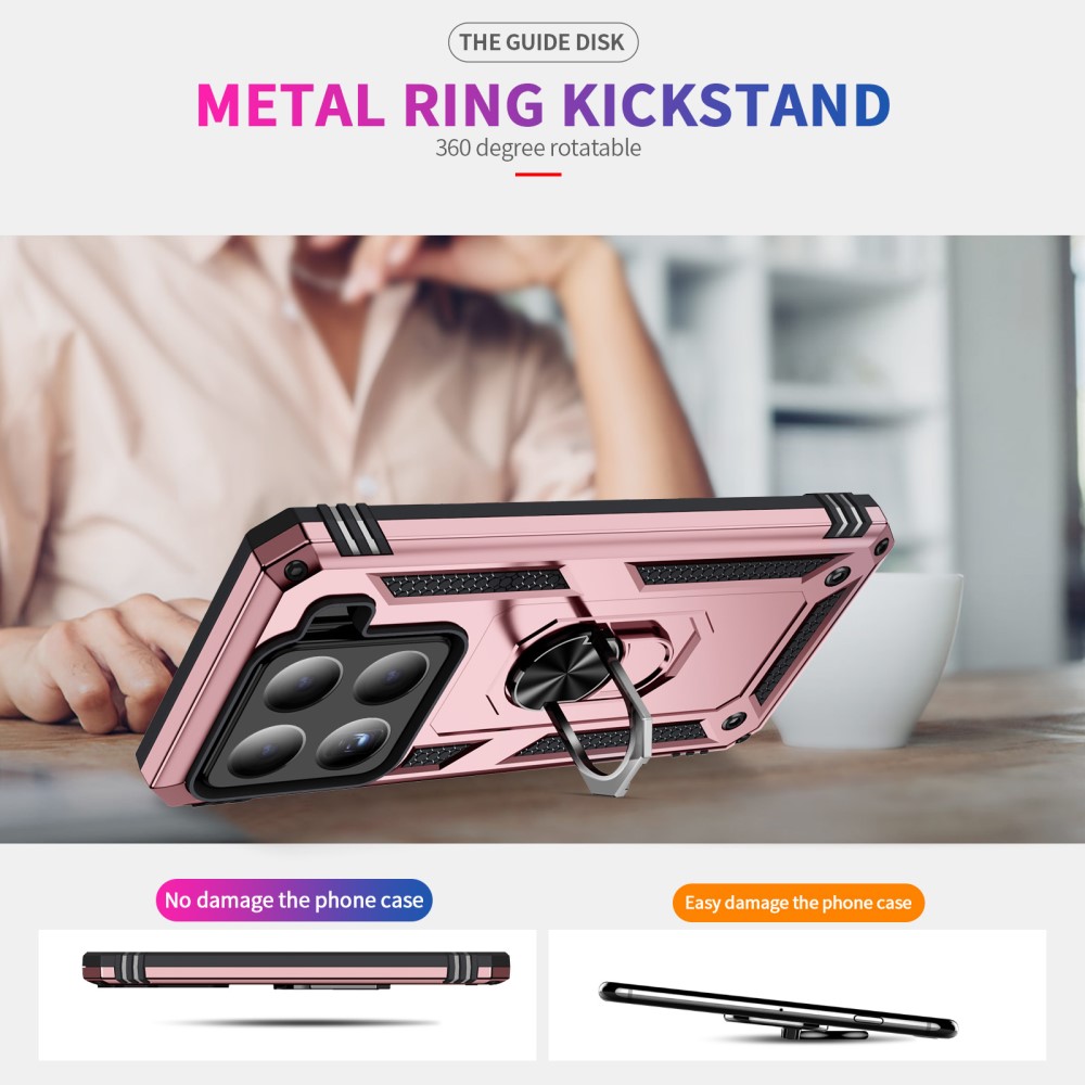 Xiaomi 15 Skal Shockproof Hybrid Ring Roséguld