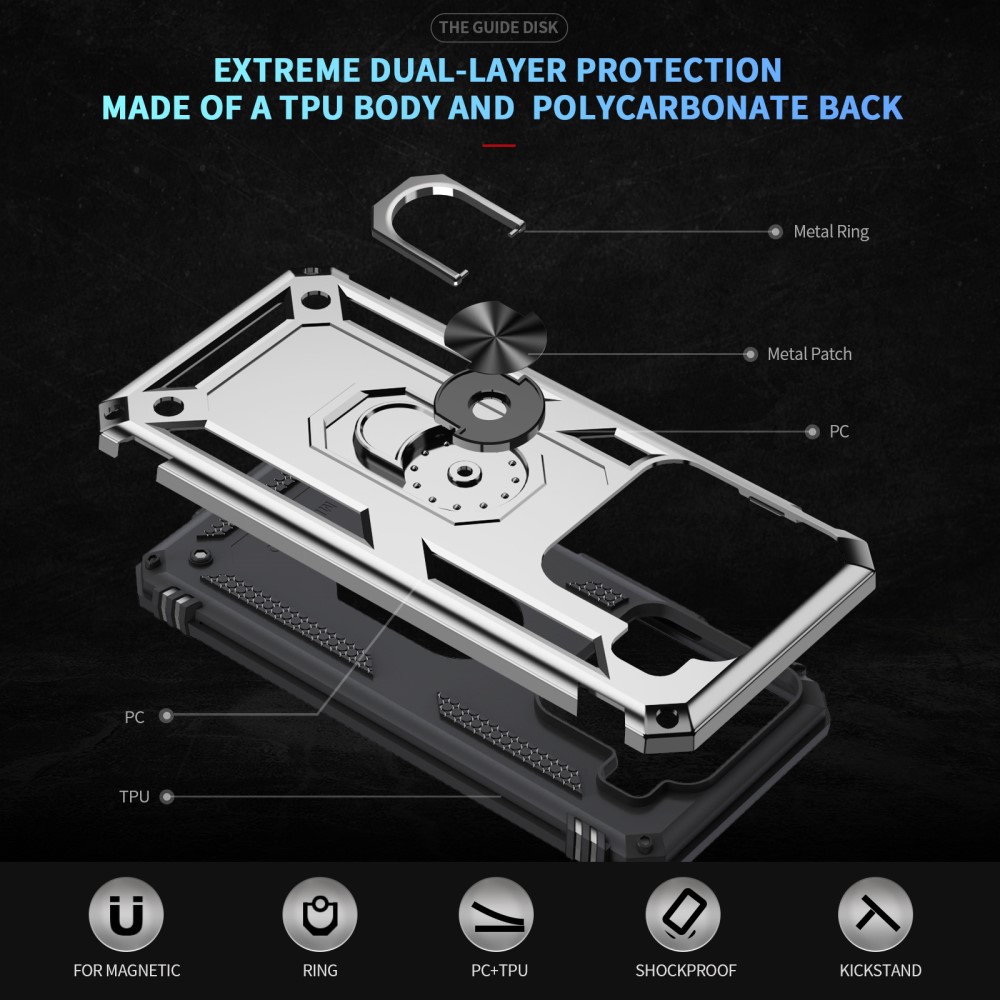 Xiaomi 15 Skal Shockproof Hybrid Ring Silver