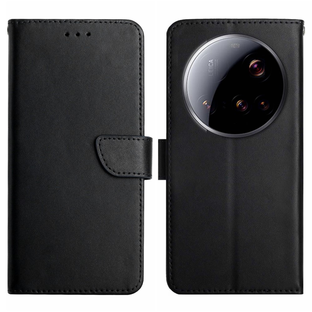 Xiaomi 15 Ultra Fodral Äkta Läder Svart