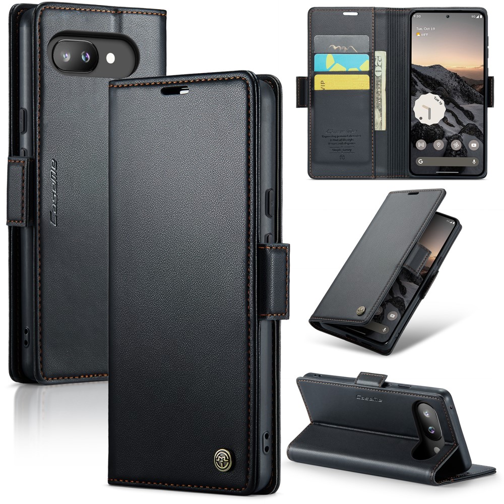 CASEME Google Pixel 9a Fodral RFID Läder Svart