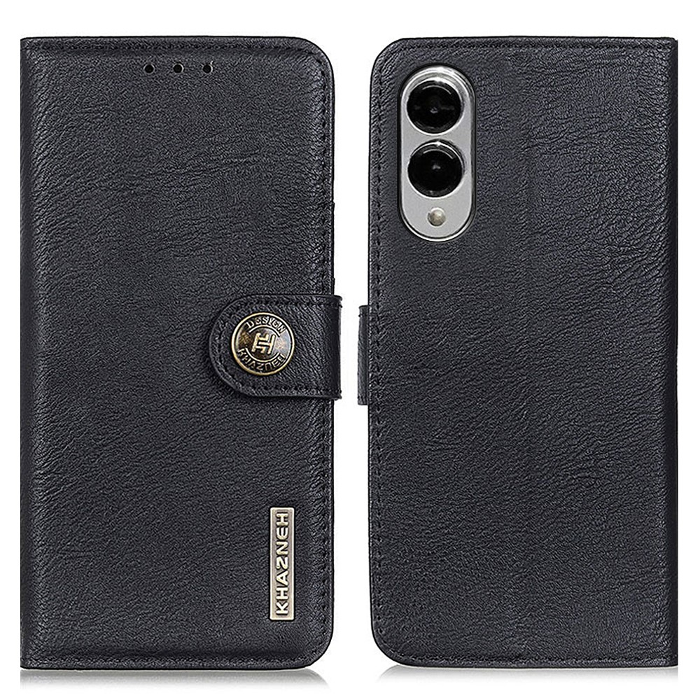 KHAZNEH Samsung Galaxy S25 Edge Fodral Läder Svart