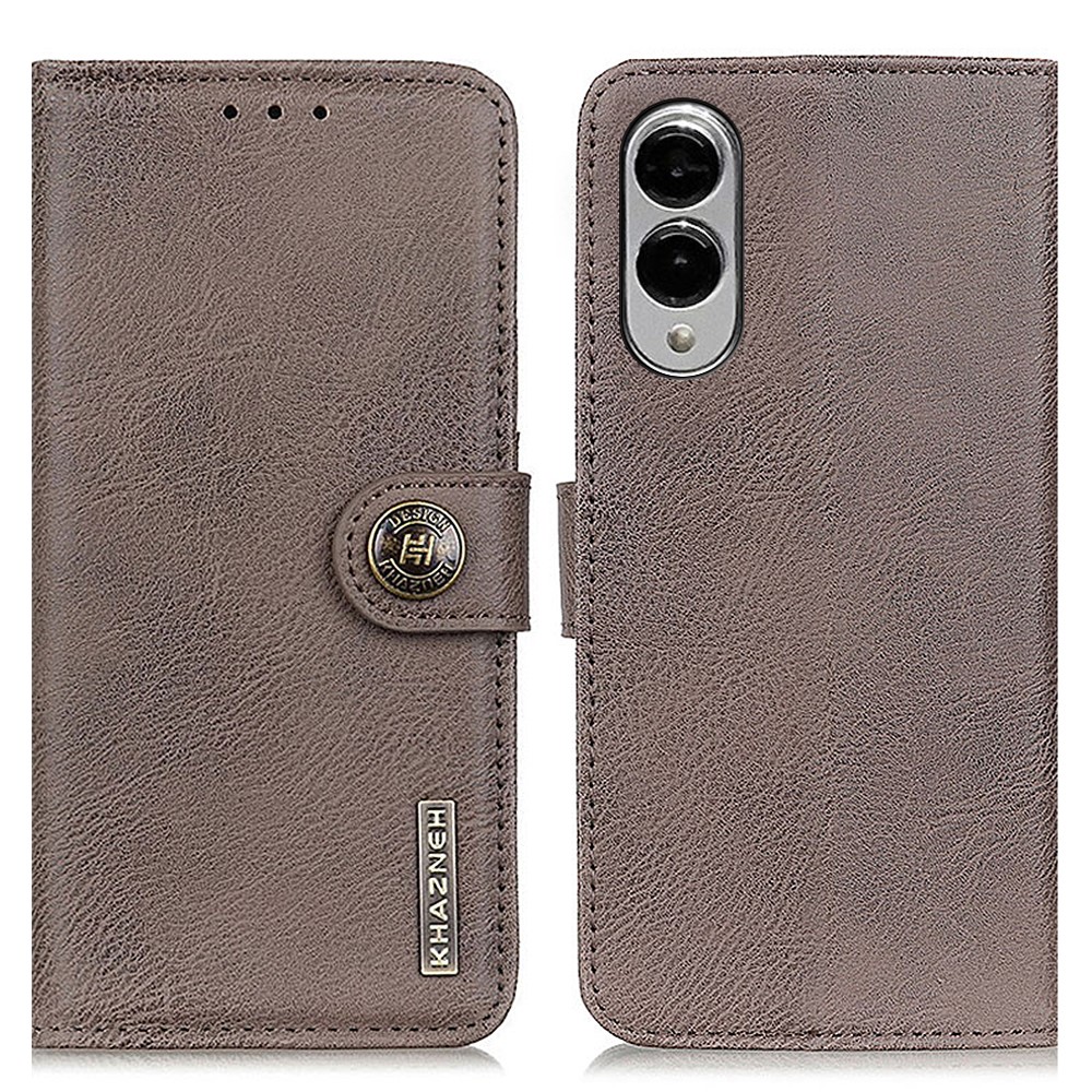KHAZNEH Samsung Galaxy S25 Edge Fodral Läder Khaki