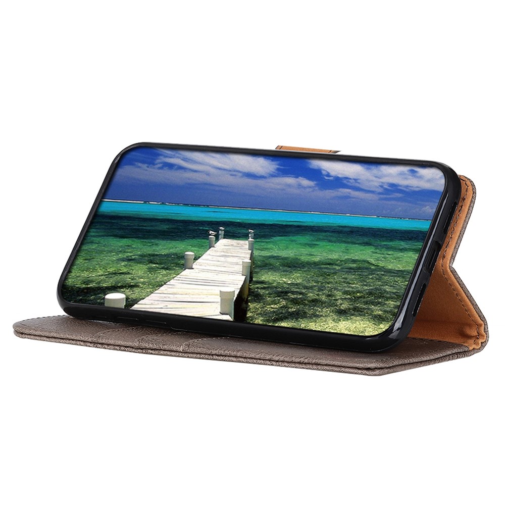 KHAZNEH Samsung Galaxy S25 Edge Fodral Läder Khaki