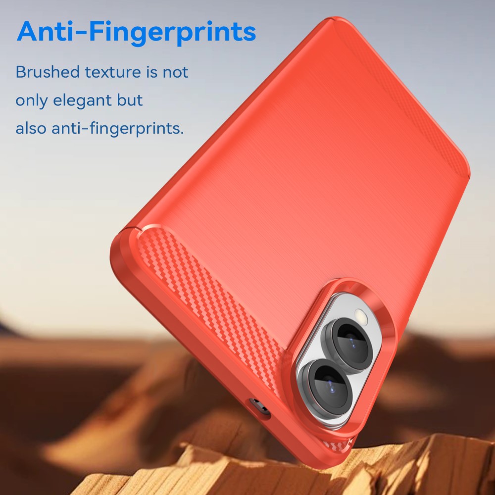 Samsung Galaxy S25 Edge Skal Borstad Stål Röd