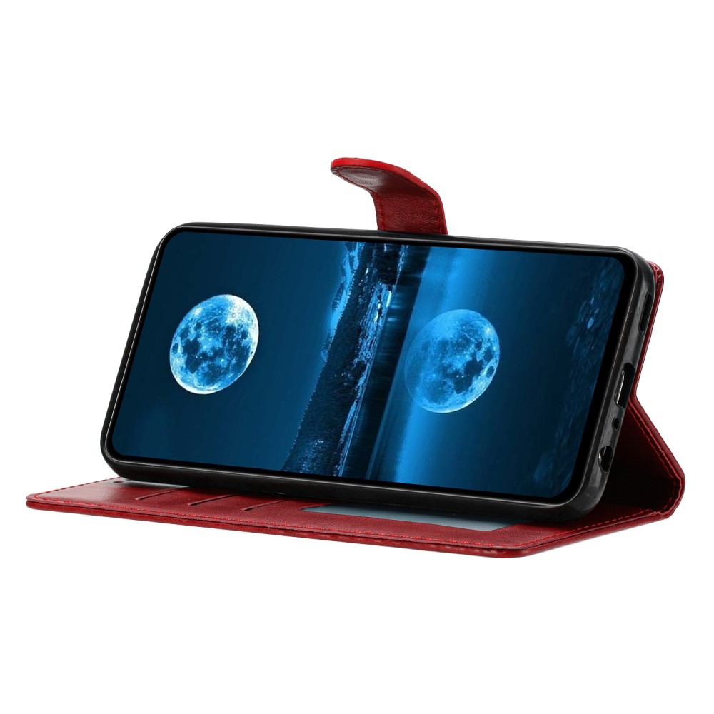 Samsung Galaxy S25 Edge Fodral Läder Röd