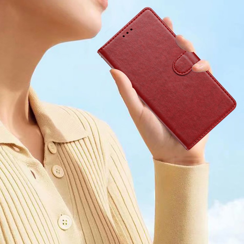 Samsung Galaxy S25 Edge Fodral Läder Röd