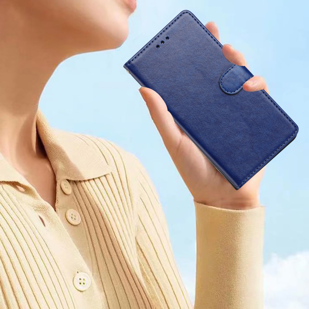 Samsung Galaxy S25 Edge Fodral Läder Blå
