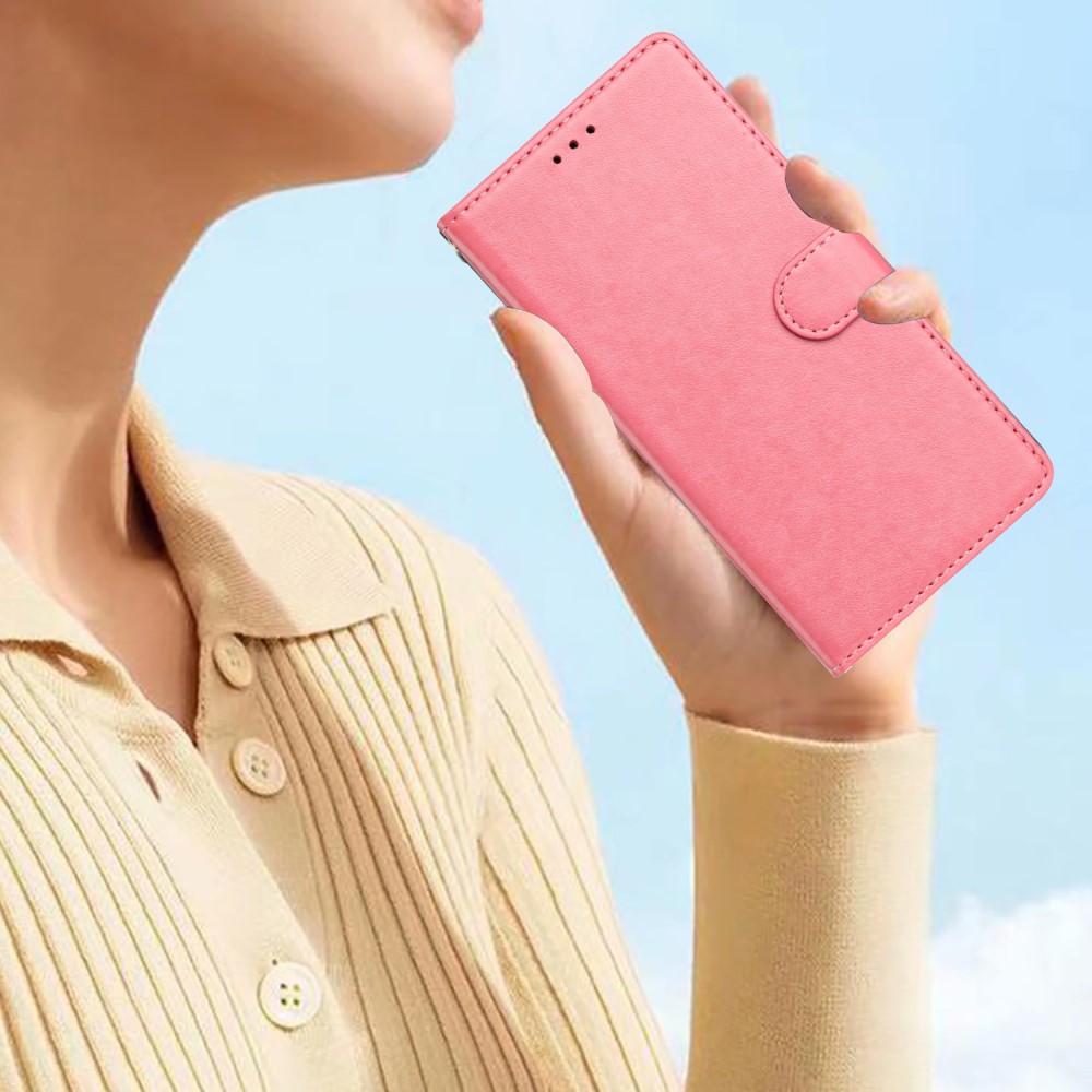 Samsung Galaxy S25 Edge Fodral Läder Rosa