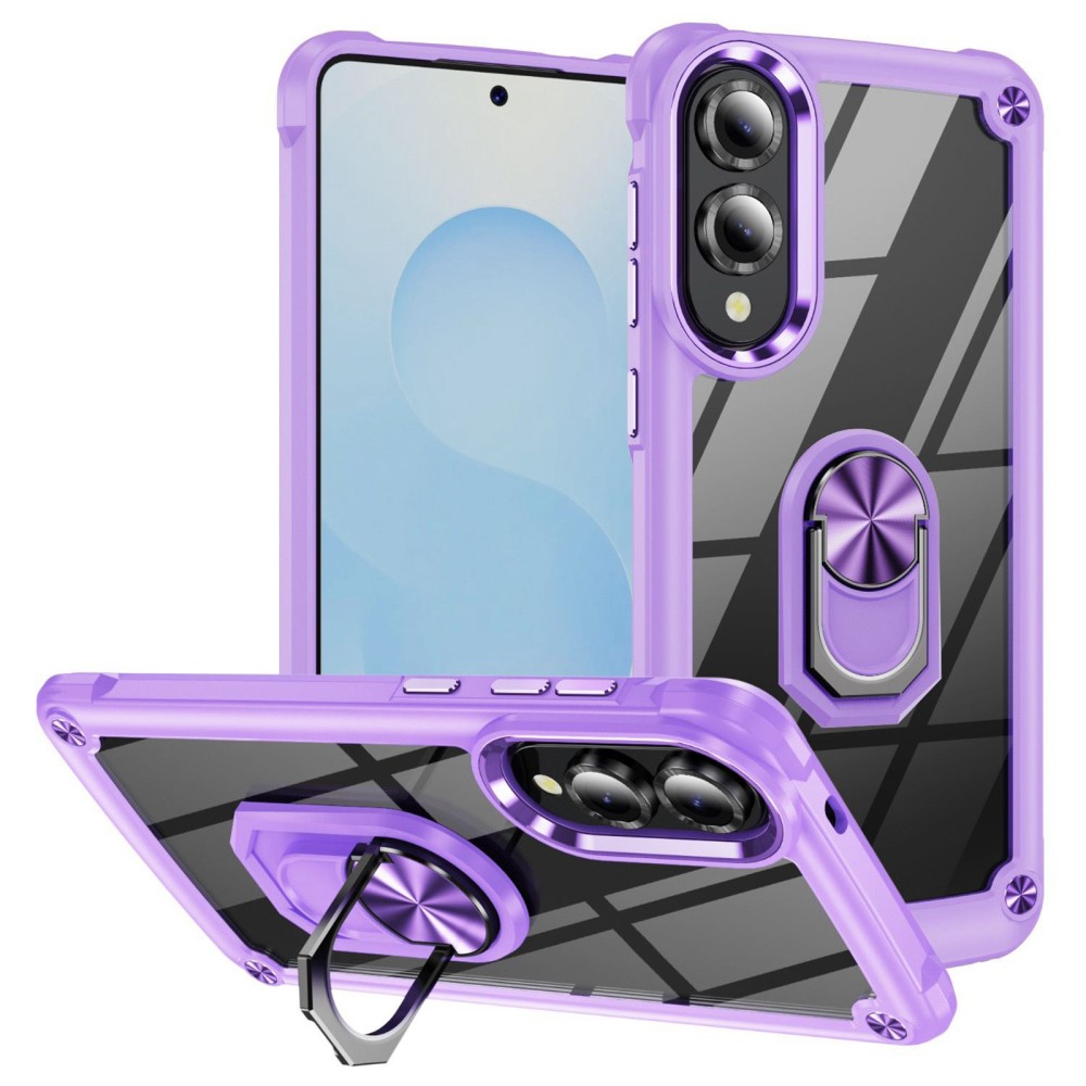 Samsung Galaxy S25 Edge Skal Shockproof Ring Hybrid Lila