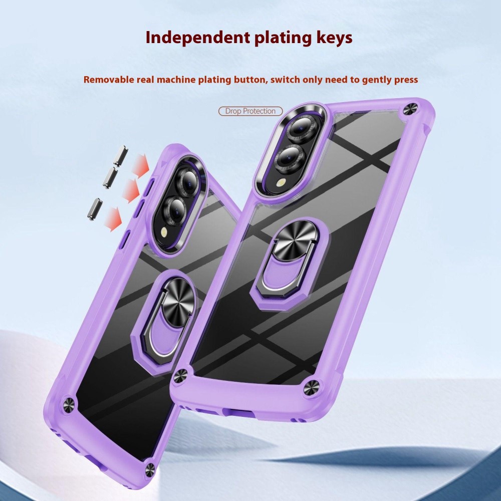 Samsung Galaxy S25 Edge Skal Shockproof Ring Hybrid Lila