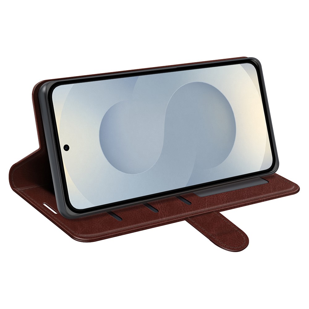 Samsung Galaxy S25 Edge Fodral Crazy Horse Läder Brun