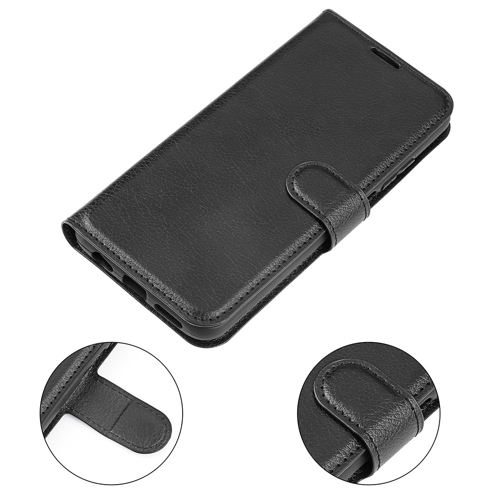 Samsung Galaxy S25 Edge Fodral Litchi Läder Svart