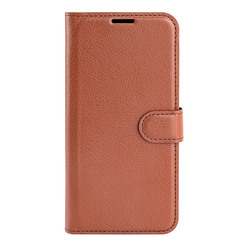 Samsung Galaxy S25 Edge Fodral Litchi Läder Brun