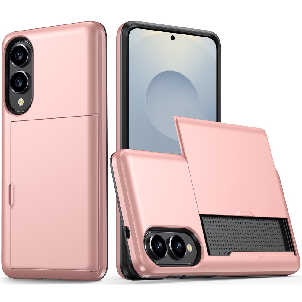 Samsung Galaxy S25 Edge Skal Hybrid Med Kortfack Roséguld