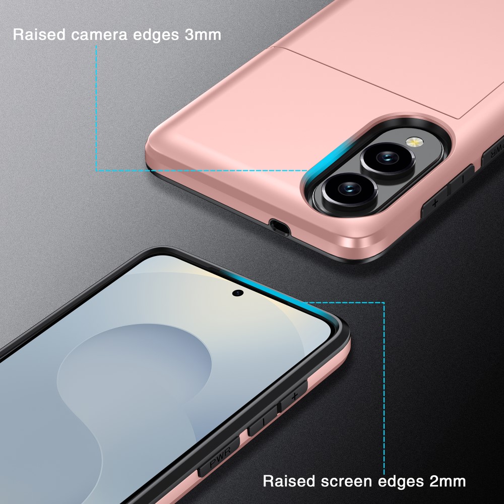Samsung Galaxy S25 Edge Skal Hybrid Med Kortfack Militär Grön