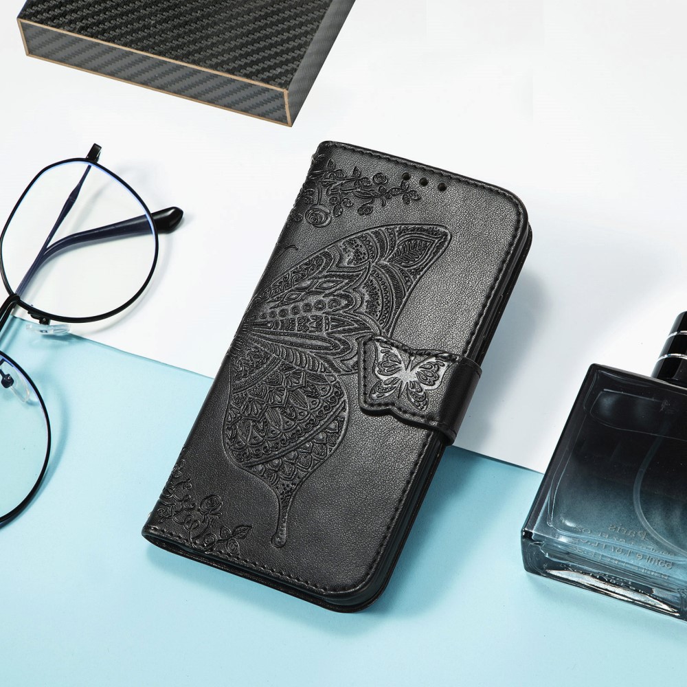 Samsung Galaxy S25 Edge Fodral Med Fjäril Tryck Svart