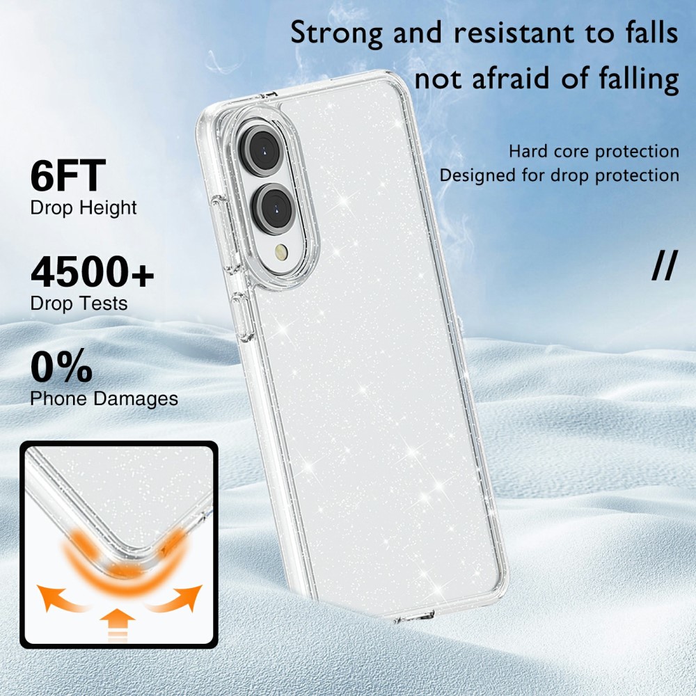 Samsung Galaxy S25 Edge Skal Glitter Transparent