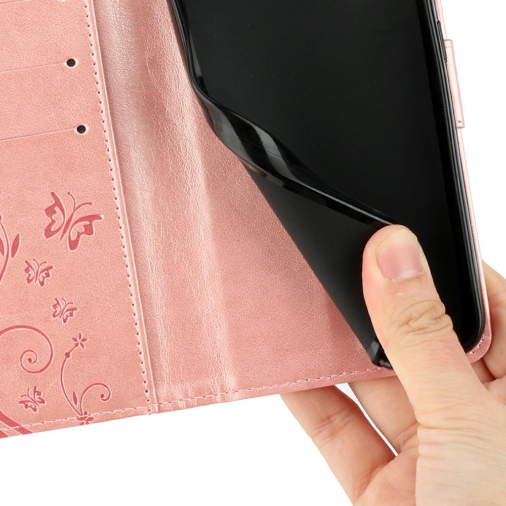 Samsung Galaxy S25 Edge Fodral Med Blommigt Tryck Roséguld